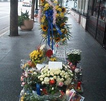 John Ritter's Hollywood star memorial after his death.