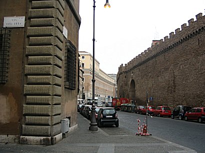 The ancient Vatican walls.