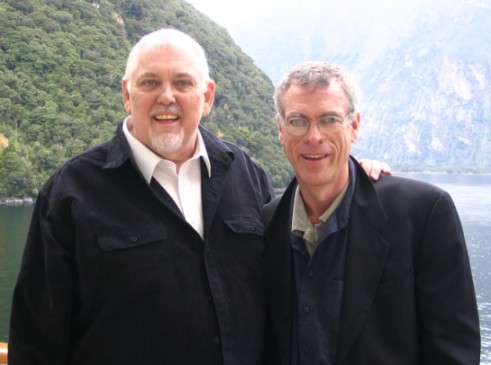 Jim Brochu, Steve Schalchlin in Milford Sound.
